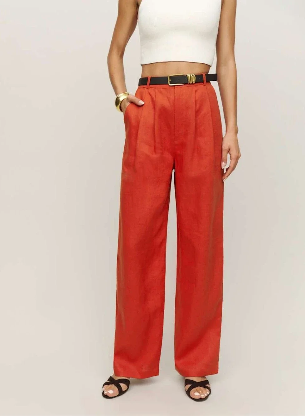 Reformation High-Waist Wide Leg Vesta Pants